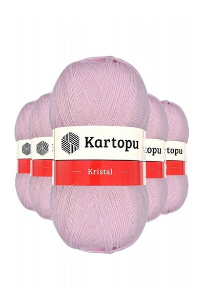 Kartopu 5 Τεμάχια Ροζ Κρυστάλλινο Διπλό Πλεκτό Χέρι - Σχοινί Ανοιχτό K699