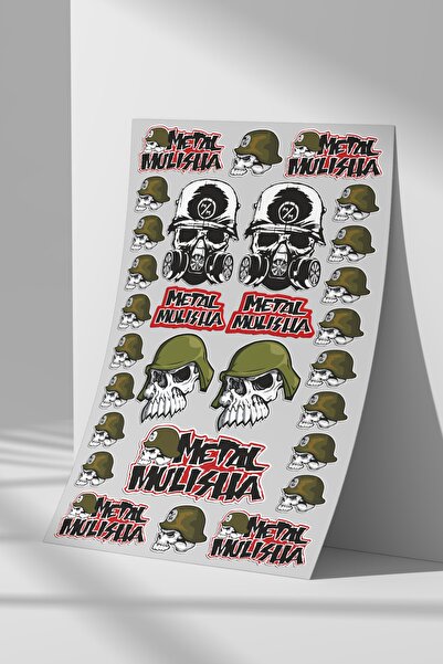 Sticker Market Skull Sticker Set with Helmet, A4 Size Sticker Label Set for F...