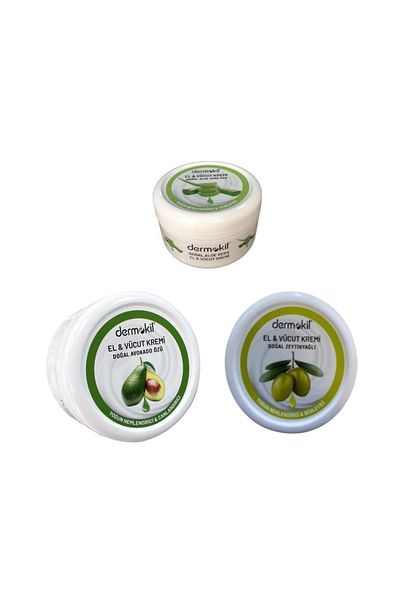 Dermokil Hand and Face Cream Aloevera-avocado-olive oil 220 Ml Set of 3