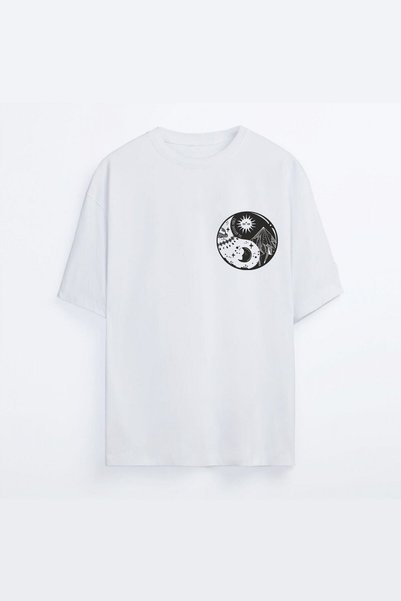 NİCE Tricou Zokawear alb Ying Yang