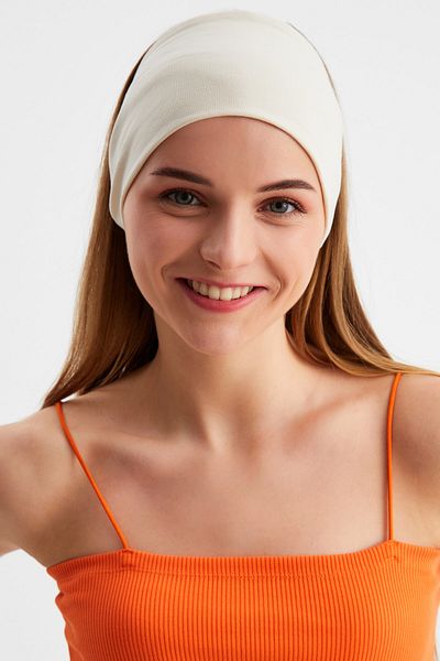 Butikgiz Bandană pentru păr pentru femei, cu două fețe, cu utilizare alternativă, din bumbac pieptănat, anti-alunecare, ușoară, sport
