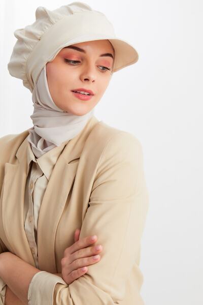 Butikgiz Γυναικείο Hijab Multi Chiffon Silky Shawl και βαμβακερό χτενισμένο καπέλο διπλό - Άνετο, εξαιρετικά ελαφρύ