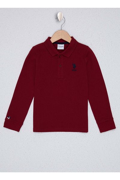 U.S. Polo Assn. Polo Neck Plain Red Boy's Sweatshirt