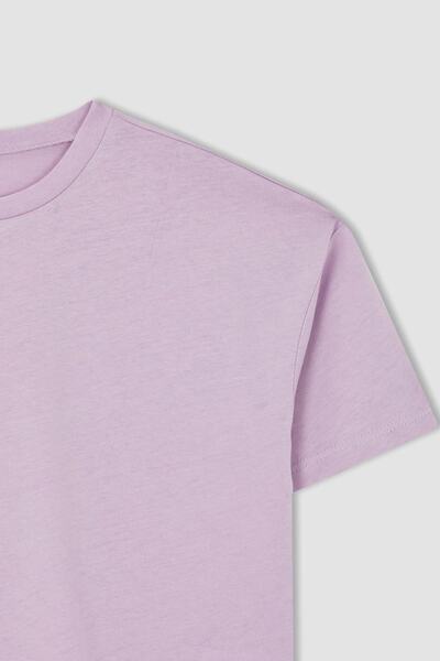 DeFacto Κοριτσίστικο κοντομάνικο μπλουζάκι από βαμβακερό χτενισμένο 2 τεμάχια