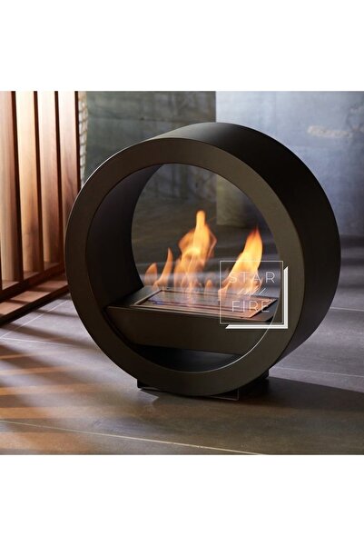 STARKİM Starfire Round Design Siyah Taşınabilir Bioethanol Şömine