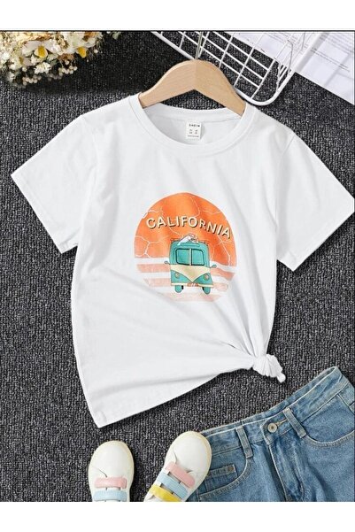 Machetta Beli Oversize kroj Kalifornijski minibuz Štampano Deceta T-shirt