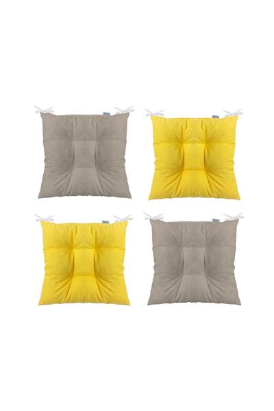 TEZKOTEKSTİL Pernă de scaun pătrată Pofidik, combinație de 4 piese, 40 X 40 c...