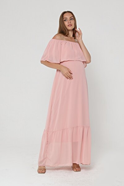 ADASTYLE Çekim, Uzun, Hemile, Abiye Şifon Elbise