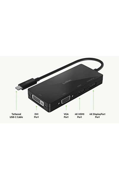 Belkin Usb-c’den Çoğaltıcı Video Adaptör (hdmi , Vga , Displayport Ve Dvi)