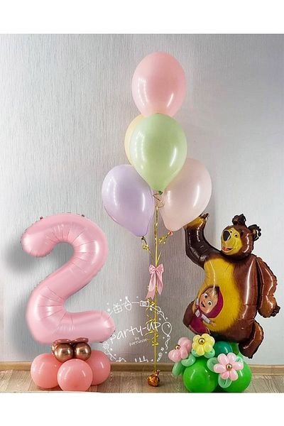 Masha ve Koca Ayı Licensed Masha and the Bear Balloon Number Welcome Set Full Set (Video Conversation)