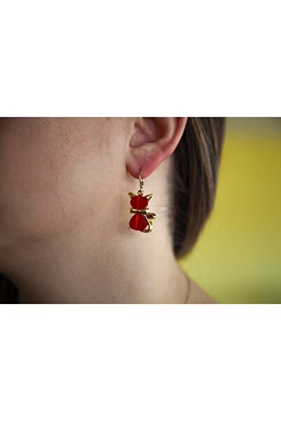 Mervystore Kedi Figürlü Polyester Küpe