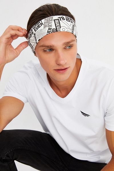 Butikgiz Men's Cotton Combed Cotton, Anti-Slip, Anti-Sweat, Ultra Light, Sports Hair Band Bandana