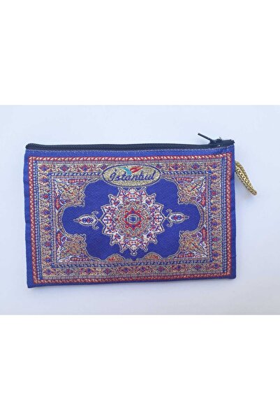 NiceandBonita Geleneksel Desenli Fermuarlı Kadın Cüzdanı, 16x10cm, Istanbul Logolu