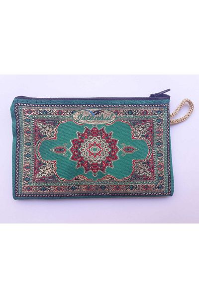 NiceandBonita Portofel de dama cu fermoar cu model traditional, 16x10cm, logo Istanbul