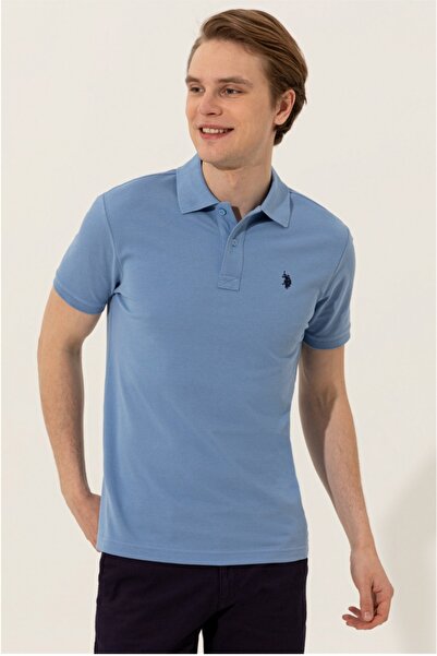 U.S. Polo Assn. Βάση. Ανδρικό μπλουζάκι Polo Assn Polo Neck Σκούρο Μπλε Slim Fit χωρίς τσέπη