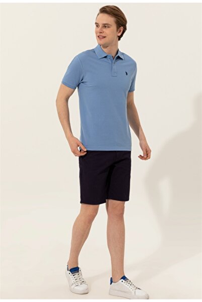 U.S. Polo Assn. Βάση. Ανδρικό μπλουζάκι Polo Assn Polo Neck Σκούρο Μπλε Slim Fit χωρίς τσέπη