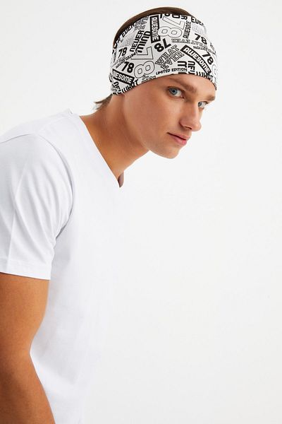 Butikgiz Men's Cotton Combed Cotton, Non-Slip, Ultra Light, Sports Wide Hair Band Bandana Buff