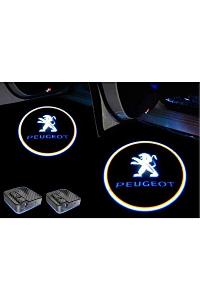 Oto Çizgi Peugeot Pilli Kapı Altı Led Hayalet Logo Mesafe Sensörlü 2 Adet Uyumlu