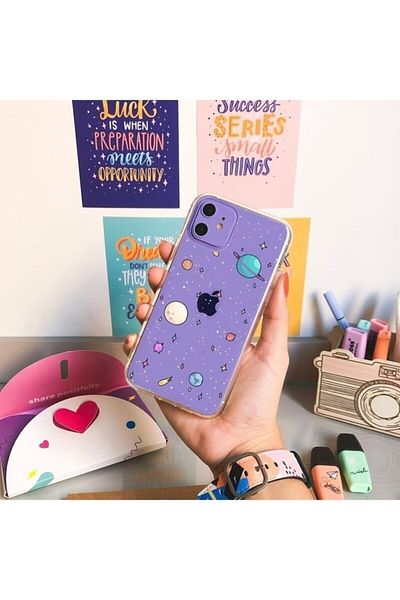 butikcase حافظة هاتف شفافة بنمط الكواكب لهاتف آيفون 11