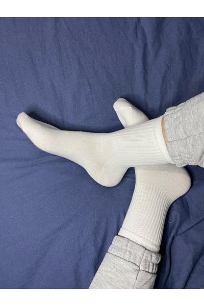 DM 3 Pieces White Sports Socks