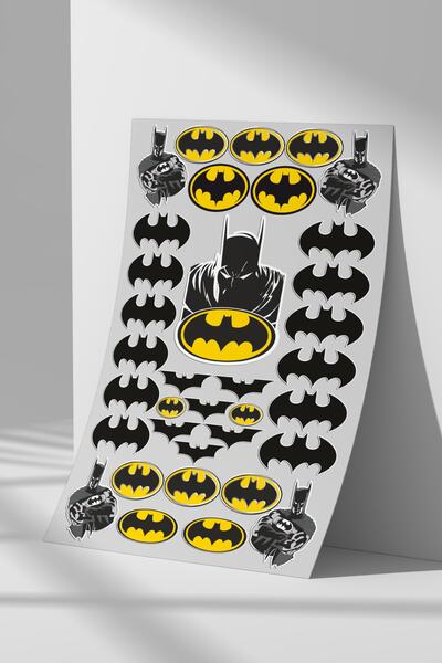 Sticker Market Batman Sticker Seti, Düz Yüzeyler Için A4 Boyutu Çıkartma Etik...