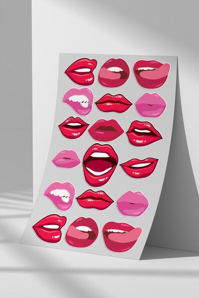 Sticker Market مجموعة ملصقات الشفاه