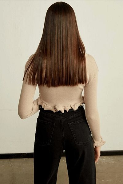 Trn JNS Blugi negri Ricra pentru femei Stella Loose, cu talie super înaltă, cu picioare largi
