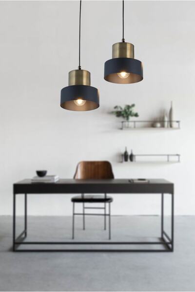 TT AYDINLATMA Tt031-2y-sy-esk Mat Siyah-eskitme 2 Li Yuvarlak Avize