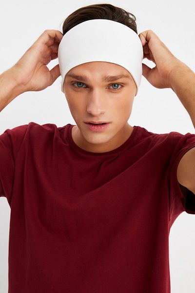 Butikgiz Men's Cotton Combed Cotton, Non-Slip, Ultra Light, Sports Wide Hair Band Bandana Buff