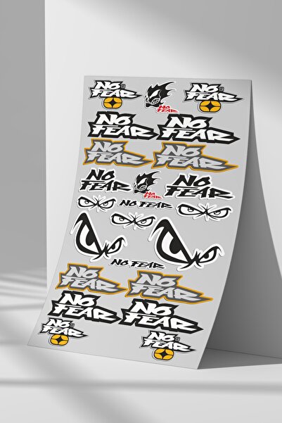 Sticker Market No Fear Sticker Set, A4 Size Sticker Label Set for Flat Surfaces