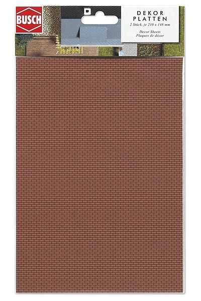 Busch 1:87 Ho Red Brick Model Cardboard Decor