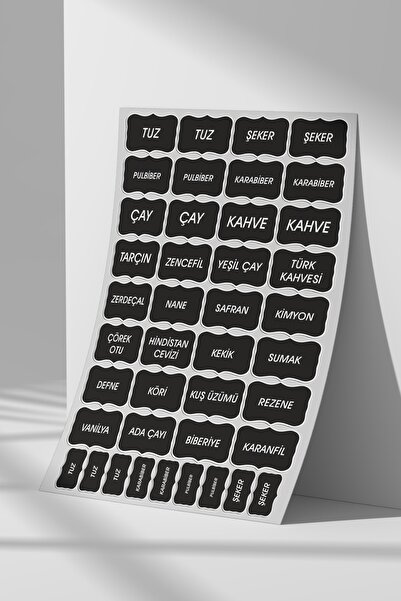 Sticker Market Kavanoz, Baharatlık Sticker Seti, Düz Yüzeyler Için A4 Boyutu ...