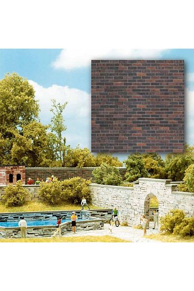 Busch 1:87 Ho Dark Color Brick Model Cardboard Decor