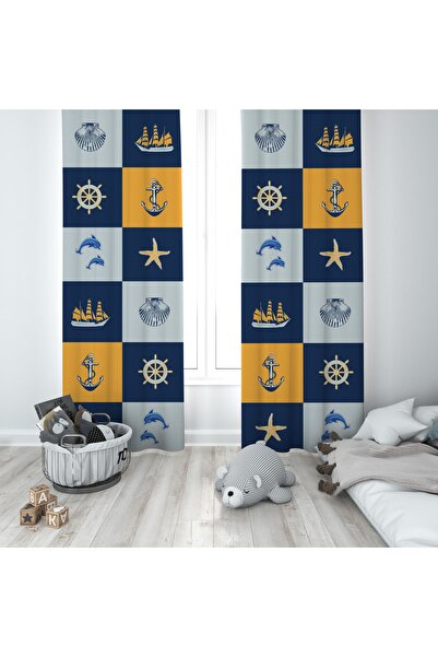 BAMBAŞKA MODA Дитяча кімната для немовлят і дітей з морським мотивом, двостул...