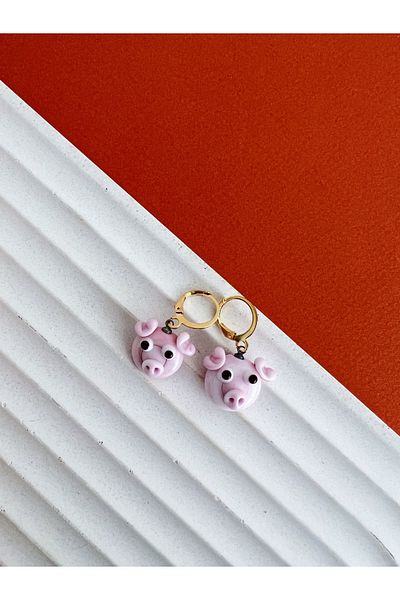 Minizooistanbul Glass Pig Earrings