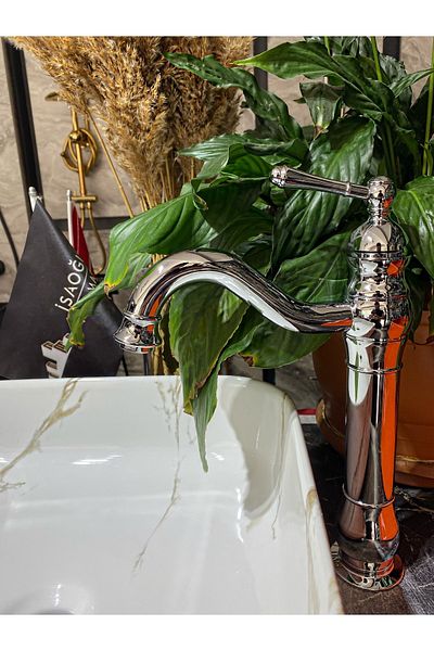 İSAOĞLU YAPI Bowl Sink Mixer Basin Mixer Bowl Sink Faucet Chrome Silver
