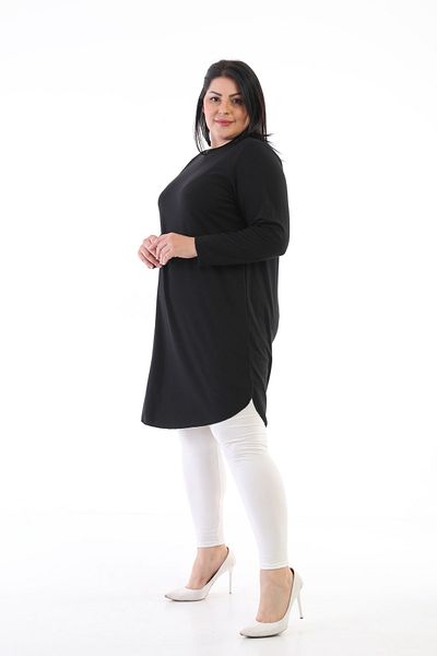 Şahbaz Plus Size Below the Knee Steel Fabric Tunic