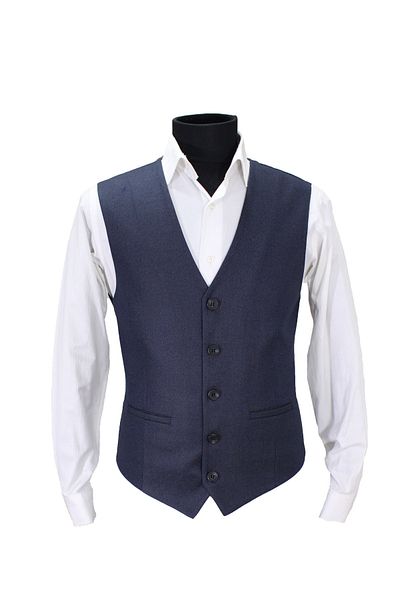 MENTOR REGALO Мъжка жилетка с v-образно деколте Navy Blue Dobby 50405