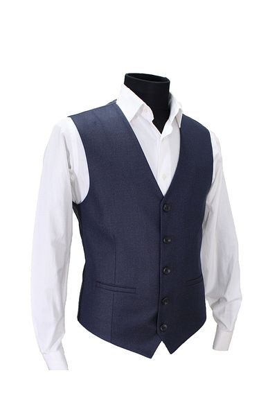 MENTOR REGALO Мъжка жилетка с v-образно деколте Navy Blue Dobby 50405