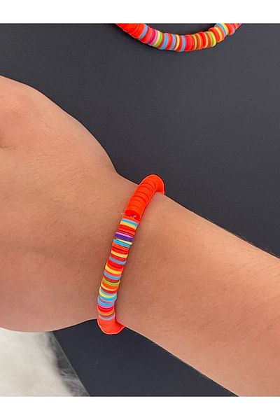 Gönülden Tasarım Fimo Bead Colorful Necklace Bracelet Set