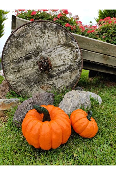 SZN DEKOR 2'li Turucu Balkabağı,polyester Kabak, Bahçe Ve Balkon Dekorasyonu