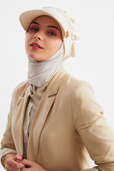 Butikgiz Women's Hijab Multi Chiffon Silky Shawl and Cotton Combed Visor Hat Pair - Comfortable, Extra Light