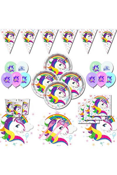 UNICORN مجموعة حفلات أعياد الميلاد لـ 24 شخصًا