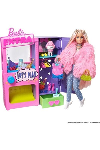 mattel Extra Kıyafet Otomatı Oyun Seti, Köpek Figürü Ve Düğmeye Basıldığında 20 Sürpriz Aksesuar Sun