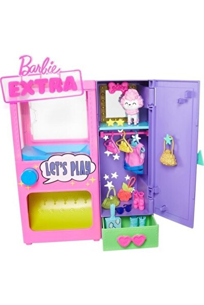 mattel Extra Kıyafet Otomatı Oyun Seti, Köpek Figürü Ve Düğmeye Basıldığında 20 Sürpriz Aksesuar Sun