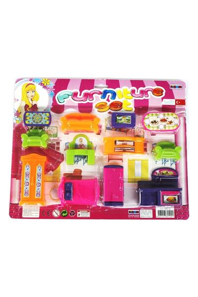 Genel Markalar Furniture Set Oyuncak Eşya Mobilya Seti 13 Parça Oyuncak Evcil...