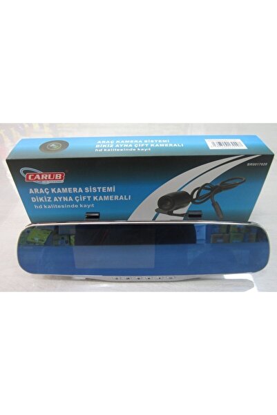 Carub Araç Yol Kayıt Kamerası Dikiz Aynalı Ön-arka Çift Kameralı Gece Görüşlü...