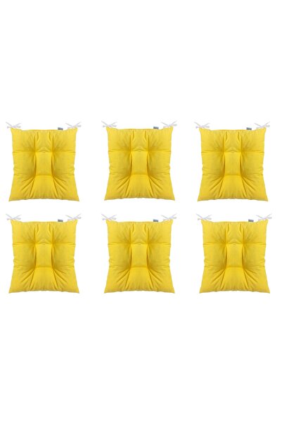 TEZKOTEKSTİL Комплект от 6 пухкави квадратни възглавници за столове 40 x 40 c...