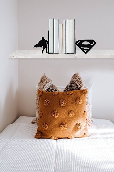 Hobi Demir Sanat Metal Kitap Tutucu Superman Figürlü Kitap Desteği  Dekoratif...