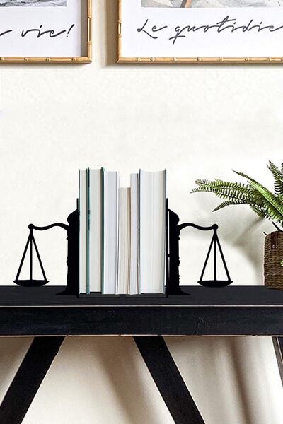 Hobi Demir Sanat Metal Book Holder Justice Scale Figured Book Support, Decora...